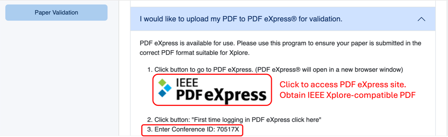 Paper validation and IEEE PDF eXpress access