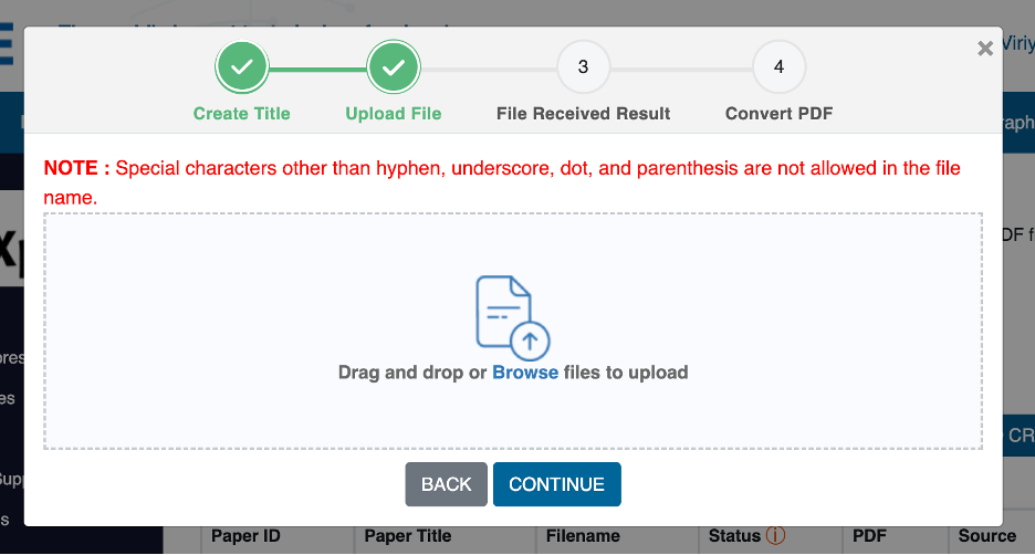 Upload validated PDF file